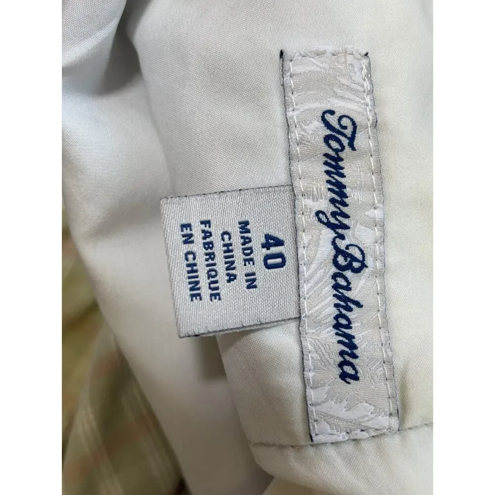 Tommy Bahama Mens 40 Golf Shorts Sage Green Plaid Performance Stretch Flat Front